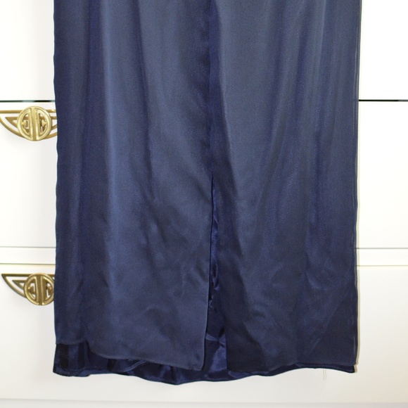 Navy Floor Length Formal Bridesmaid Prom Gown - Picture 6 of 8